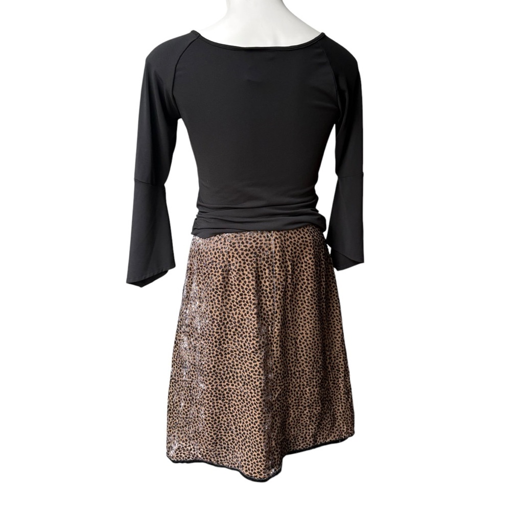 Elspeth Gibson London Animal Cheetah Print Dot Velvet Silk Blend Skirt - Picture 6 of 15